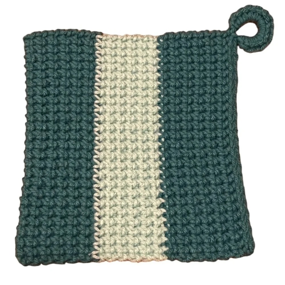 Handmade Crochet Turquoise Pot Holder